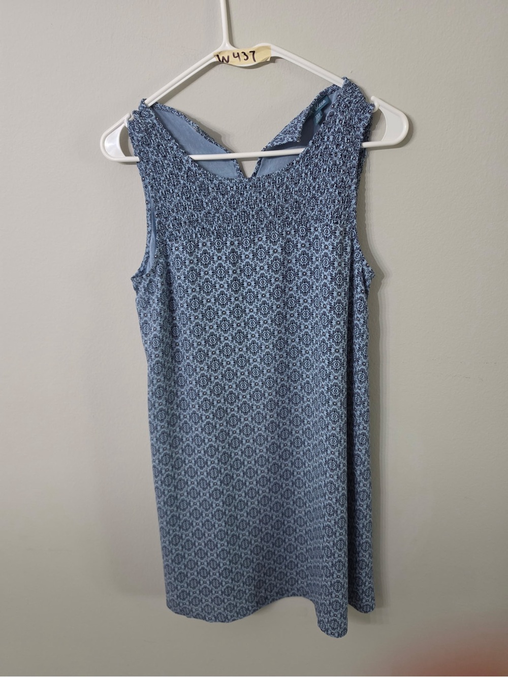 Women’s Fleur Bleue Blue Smocked Sleeveless Mini Dress Size 2